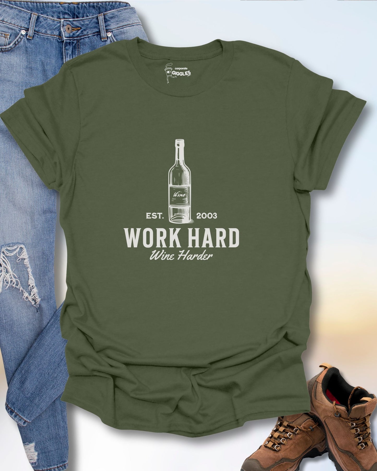 Work Hard. Wine Harder. T-Shirt