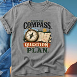 Trust the compass, question the plan text over compass and map.