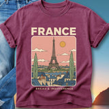 Eiffel Tower and Paris cityscape with "FRANCE BREAD & INDIFFERENCE" text.